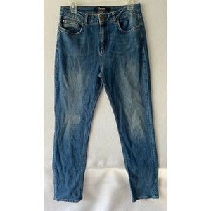 Boden Jeans Womens The Cavendish Girlfriend Sz 12 Distressed Washed Denim‎